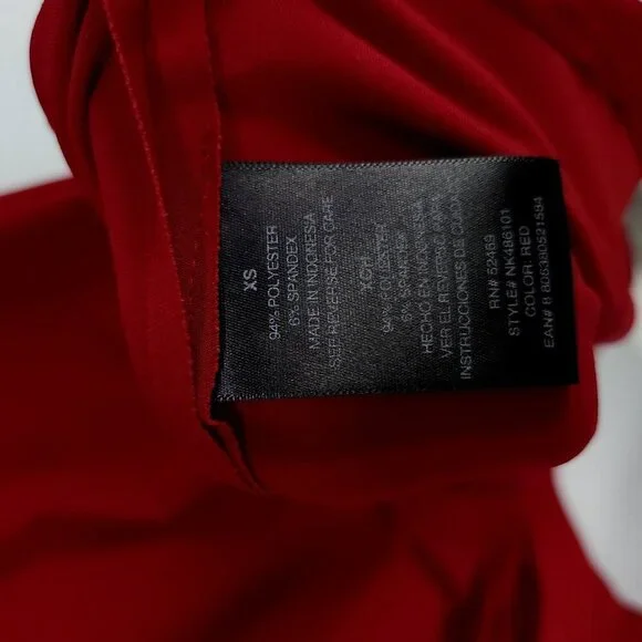 Norma Kamali Shift Dress Size XS Red Long Sleeve Stretch Classic Elegant - Picture 8 of 9